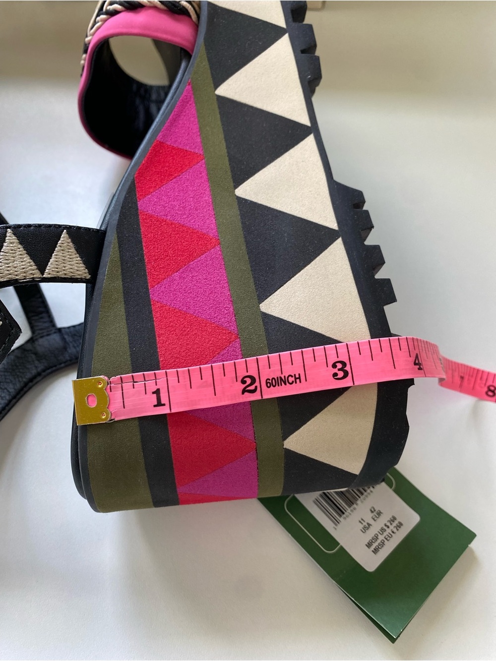 NWT Farm Rio Colorful Graphic Platform Sandal Heels Size 11 Tropical - Picture 10 of 16